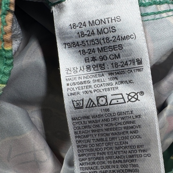 Disney Star Wars X Gap Baby Yoda Grogu Green Swim Trunks Boardshorts 18-24 M - Picture 16 of 16